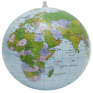 16'' Inflatable World Globe Earth Map Teaching Geography Kid C6D5 Map Beach E2P7